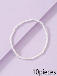 1 pezzo Cavigliera della moda semplice e elegante signora perline elastico