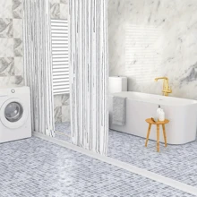 3.94 Inch High Bath Threshold Shower Dam, Self-Adhesive Waterproof Seal Strip, For Bathroom Wet And Dry Separation Decoration - White - View 4