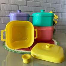 Set Of 20 Twenty Units Pans Casserole For Microwave Freezer Refrigerator 1.5 Liters Plastic Assortment 20 Pieces - 彩色 - 查看 6