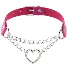 Yanxyad Collar gargantilla de cuero, collar gótico punk rock con forma de corazón, regalo para el Día de San Valentín, Día de la Madre - cláusula de cadena - Ver 9