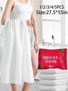 2/3/5/8/10 件一次性压缩浴巾，加厚超大毛巾，适合户外游泳旅行，超大一次性压缩浴巾，非常适合游泳和旅行 - 便携式超吸水旅行装压缩毛巾 - 便携、一次性、小巧、节省空间、面部和身体清洁、温和呵护皮肤，非常适合户外、健身房和日常使用