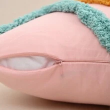 1pc Bohemian Plush Geometric Pom Pom Decorative Throw Pillow Case For Living Room, Bedroom, Party, Cute Embroidered