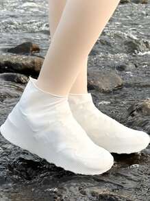 1/2/3/4 双防水加厚防滑鞋套，可重复使用户外橡胶雨靴套，加厚防滑耐用，可折叠雨靴，适用于户外骑行和雨天，适用于学校、办公室、家庭、旅行 - 彩色 - 查看 10