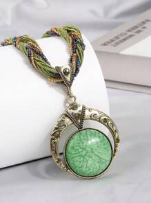 1 件时尚波西米亚捕梦网吊坠项链，优雅女士 - 均碼 - 查看 5