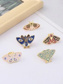 5 件，蝴蝶胸针昆虫华丽金属徽章围巾扣制服领针飞蛾原创奖章 - 彩色 - 查看 3