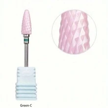 1 Or 5pcs/Set Nail Art Ceramic Drill Bit, Pink Cuticle Plating Ceramic Steel Alloy Polishing Grinder Accessories, Electric Nail File Carbide Bit, Nail Art Tool