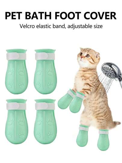 4pcs Anti-Scratch Cat Paw Covers, Pet Supplies, Cat Washing Bag, Cat Paw Protector Sleeves