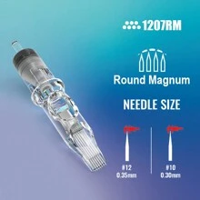YILONG 10pcs/Pack Tattoo Needles RL RS M1 Size Professional Disposable Transparent Needles Permanent Eyebrow Lip Makeup Needles Suitable For Tattoo Machine Pen - Blue - View 19