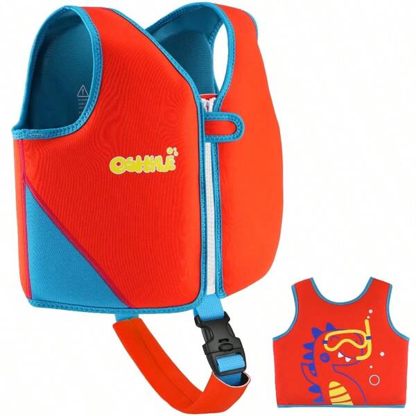 OSHYLE Chaleco salvavidas para niños - Chaqueta de natación de Neopreno para niños y niñas Chaleco Salvavidas Flotante de Neopreno para natación para niños de 1 a 9 años