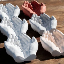 Decorative Object Holder Handmade Hands Trinket Holder Support Artistic Organizer Of Objects Hands Perfect For Home Company Office Bedroom Living Room Kitchen Indoor Or Outdoor Area Luxury Handmade Decoration - 橘色 - 查看 7