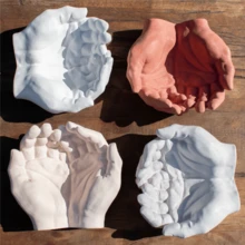 Decorative Object Holder Handmade Hands Trinket Holder Support Artistic Organizer Of Objects Hands Perfect For Home Company Office Bedroom Living Room Kitchen Indoor Or Outdoor Area Luxury Handmade Decoration - 橘色 - 查看 6