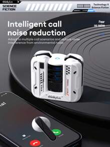 Lenovo Lenovo LP49 Bluetooth Earphones, Half-In-Ear Gaming & Music Dual Mode, 5.4 Smart Noise Cancellation, Long Lasting Battery, Ultra Cool Tech Design, Comfortable Fit For Smartphones & Laptops, Applicable For Huawei, Xiaomi