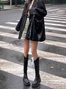 2024新款女士中筒/及膝系带靴，夏季/初秋，派对装