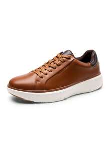 Stylish Men's Casual Dress Sneakers - Comfortable Versatile Fashion Footwear For Every Occasion - 棕色 - 查看 4