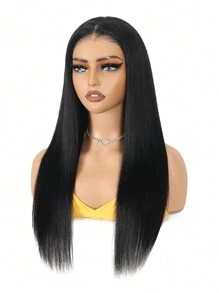 6X4 Glueless Human Hair Wigs Wear And Go Brazilian Straight Human Hair Wigs Transparent Lace Front Wigs Human Hair Pre Plucked Pre Cut Lace Already Natural Black Hair For Women Human Hair Wig Beginner Friendly 14-34 Inches Available - Black - View 4