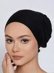 1pc Plain Breathable Stretchable Headscarf, Muslim Sports Hijab, Suitable For Daily Wear - Multicolor - View 3