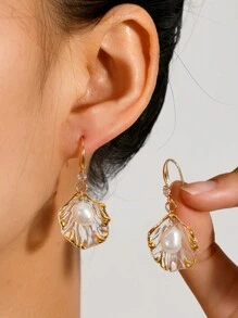 复古超大双/三圈珍珠耳环，时尚潮流设计