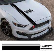 汽车引擎盖贴纸 通用适用于福克斯大众雷诺丰田日产 WRC 汽车改装配件条纹引擎盖乙烯基装饰贴花 - 均碼 - 查看 1