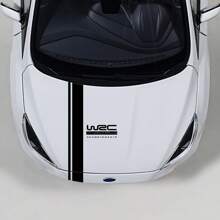 汽车引擎盖贴纸 通用适用于福克斯大众雷诺丰田日产 WRC 汽车改装配件条纹引擎盖乙烯基装饰贴花 - 均碼 - 查看 4