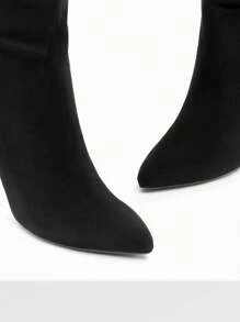 Knee High Boots For Women, Pointed Toe Stiletto High Heel Slouchy Suede Sexy Comfortable All-Day Wear For Dating And Party Tall Boots - Black - View 7