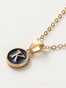 1 Stück Modische Halskette Mit Buchstaben-anhänger, Personalisierte Buchstaben-halskette Für Frauen Und Mädchen, Goldfarben, Geschenk-accessoires