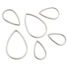 20pcs 304 Stainless Steel Gold Plated Charms Pendant Drop Shape Closed Frame Rings For DIY Earring Jewelry Makings Findings Accessories