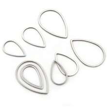 20pcs 304 Stainless Steel Gold Plated Charms Pendant Drop Shape Closed Frame Rings For DIY Earring Jewelry Makings Findings Accessories