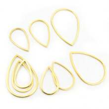 20pcs 304 Stainless Steel Gold Plated Charms Pendant Drop Shape Closed Frame Rings For DIY Earring Jewelry Makings Findings Accessories