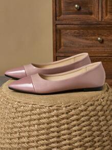 Women's Fashion Pointed Toe Patchwork Flats Casual High-End Party Shoes, Purple