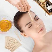 木制脱毛蜡棒，100 支小型脱毛蜡棒，木制工艺棒，眉毛、身体、嘴唇、鼻子脱毛蜡棒 - 彩色 - 查看 8