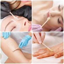 木制脱毛蜡棒，100 支小型脱毛蜡棒，木制工艺棒，眉毛、身体、嘴唇、鼻子脱毛蜡棒 - 彩色 - 查看 9