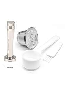 1 pieza Cápsula de café reutilizable de acero inoxidable para máquinas - Gotero y taza filtro, accesorio esencial de café para volver a la escuela