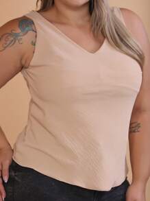 Women's Tank Top Plus Size G1 To G3 Duna Fabric Comfortable Fresh Summer - Màu be - Xem 5