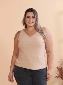 Women's Tank Top Plus Size G1 To G3 Duna Fabric Comfortable Fresh Summer - Màu be - Xem 2