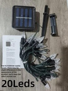 1 cái 5m 20 đèn LED, 7m 50 đèn LED, 12m 100 đèn LED dây đèn năng lượng mặt trời, đèn trang trí sân vườn ngoài trời, đèn trang trí tiệc lễ hội, thích hợp cho hàng rào, ban công, sân trong - Nhiều màu - Xem 8