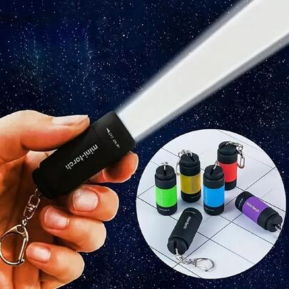 1 件迷你 USB 可充电便携式钥匙扣手电筒、露营灯、户外装备、明亮 LED 钥匙扣手电筒