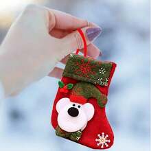 1pc Christmas Stocking Mini Christmas Stocking Hanging Sock With Snowflake 3D Reindeer Bear Santa Claus Snowman Mini Gift Sock Holiday Christmas Tree Decoration - Multicolor - View 9