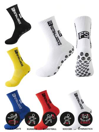 Sports Outdoor New FS Soccer Socks, Round Silicone Non-Slip Football Socks, Unisex Sports Baseball Rugby Socks
