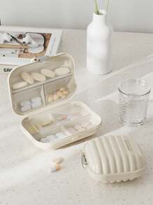 1pc Cream Pill Boxes Portable Dispensers Outdoor Travel Carry-On Sealed Lightproof Medicine Dispensing Organizer A Seven Days A Week For Women Men Travel Essential And Students Back To School Emergency Bag Medical Assistant Camping Medical Pill Case Pill Organizer Pill Container Medicine Box Plastic Containers