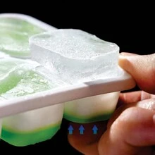 Ice Tray With Lid 3-Piece Kit Super-Resistant Silicone Base Baby Food Holder Introduction To Food - 藍色 - 查看 10