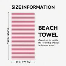 6 Pack Cabana Striped Beach Towel Microfiber Bath Towels Towel Set Quick Drying Lightweight 27''x 55'' Easter Day - Sọc hồng - Xem 3