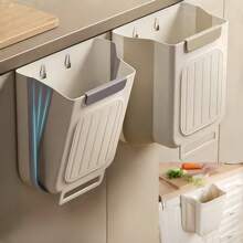 1 pieza Papelera de cocina montada en la pared, plegable, especial para residuos de cocina, puerta de armario, cubo de almacenamiento, cesta de papel para baño, decoración del hogar, regalos navideños, regalos para el hogar, decoración de la habitación