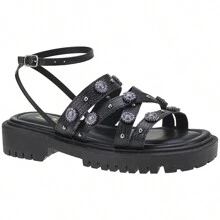 Sandalia Gladiadora Feminina Fashion com Enfeites AC