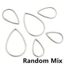 20pcs 304 Stainless Steel Gold Plated Charms Pendant Drop Shape Closed Frame Rings For DIY Earring Jewelry Makings Findings Accessories
