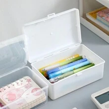 1 hộp đựng đồ bằng nhựa trong suốt, hộp đựng đồ dùng văn phòng, hộp đựng vật dụng nhỏ, hộp đa năng đựng đồ dùng nhỏ, đồ chơi, trang sức, sticker, thẻ nhỏ, đồ dùng văn phòng phẩm, hộp đựng bút, phụ kiện văn phòng phẩm. - Hình chữ nhật - Xem 6
