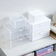 1 hộp đựng đồ bằng nhựa trong suốt, hộp đựng đồ dùng văn phòng, hộp đựng vật dụng nhỏ, hộp đa năng đựng đồ dùng nhỏ, đồ chơi, trang sức, sticker, thẻ nhỏ, đồ dùng văn phòng phẩm, hộp đựng bút, phụ kiện văn phòng phẩm. - Hình chữ nhật - Xem 1