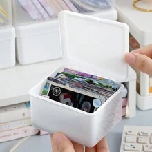 1 hộp đựng đồ bằng nhựa trong suốt, hộp đựng đồ dùng văn phòng, hộp đựng vật dụng nhỏ, hộp đa năng đựng đồ dùng nhỏ, đồ chơi, trang sức, sticker, thẻ nhỏ, đồ dùng văn phòng phẩm, hộp đựng bút, phụ kiện văn phòng phẩm. - Hình chữ nhật - Xem 9