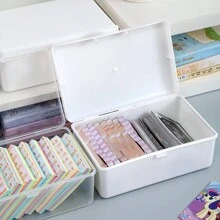 1 hộp đựng đồ bằng nhựa trong suốt, hộp đựng đồ dùng văn phòng, hộp đựng vật dụng nhỏ, hộp đa năng đựng đồ dùng nhỏ, đồ chơi, trang sức, sticker, thẻ nhỏ, đồ dùng văn phòng phẩm, hộp đựng bút, phụ kiện văn phòng phẩm. - Hình chữ nhật - Xem 11