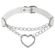 Yanxyad Collar gargantilla de cuero, collar gótico punk rock con forma de corazón, regalo para el Día de San Valentín, Día de la Madre - cláusula de cadena - Ver 8