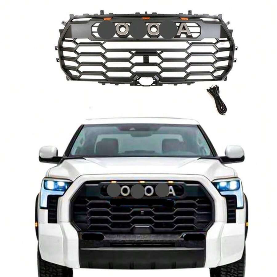Front Grille For 2022-2023 2024 Tundra Trd Pro Grill With 3 LED Lights ...
